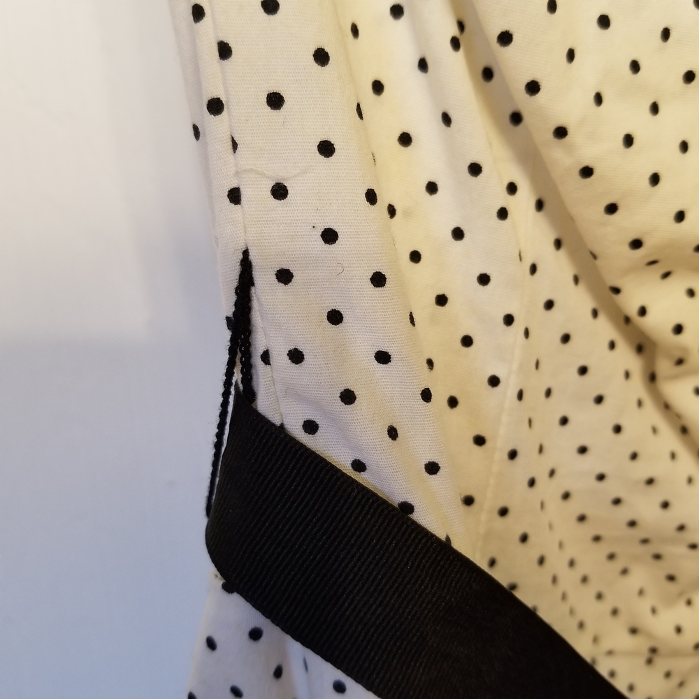 Ruby Rox Ivory Polka Dot Dress with Black Sash - Picture 2 of 7